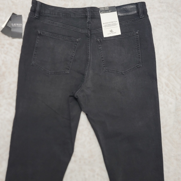 Lauren Ralph Lauren High-Rise Skinny Ankle Jean Women's Size14 Empire Black Wash - Picture 6 of 15